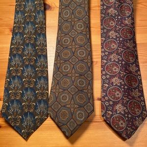 Patterned silk ties- set of 3